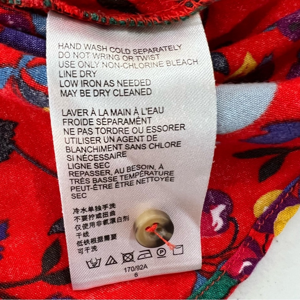 Maeve Red Floral Button-Down Shirt - Picture 14 of 16